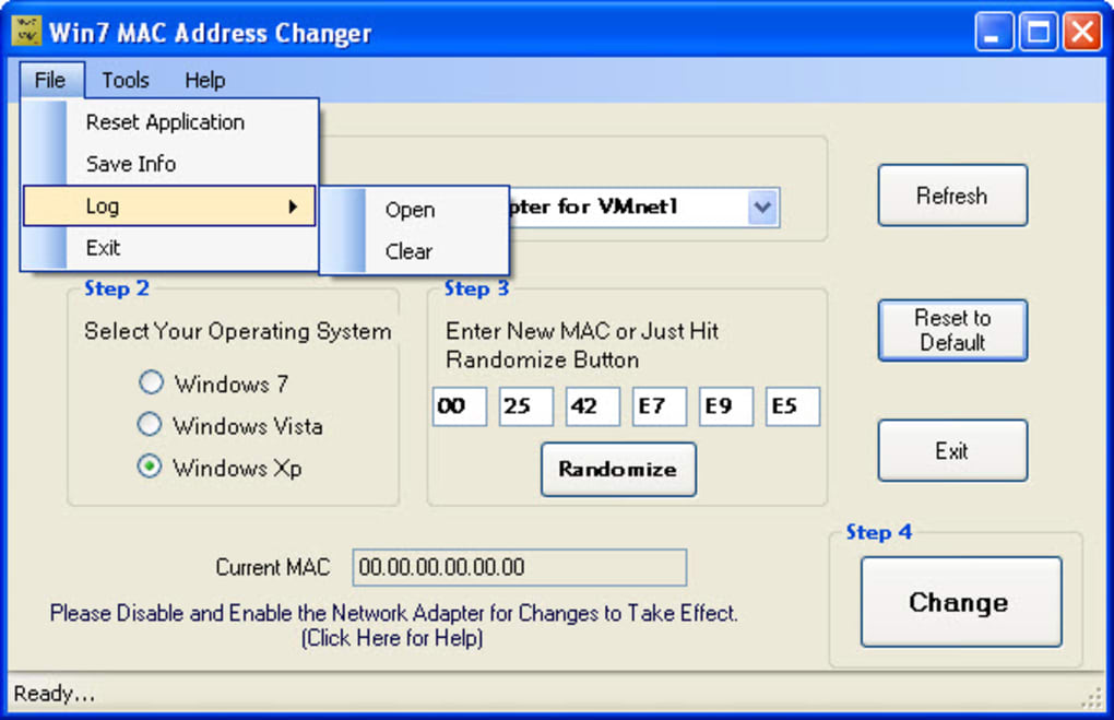Windows 10 change mac address